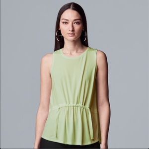 NEW Simply Vera Wang Tie Tank Top Lime Green S